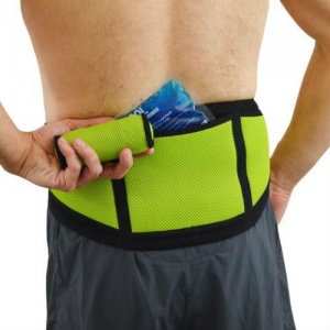 4Dflexisport Black and Lime Lumbar Support Belt with Ice and Heat Pack
